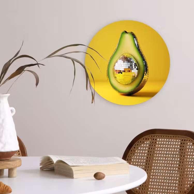 Muurcirkel - Avocado - Discobal - Geel - Glitter — 4