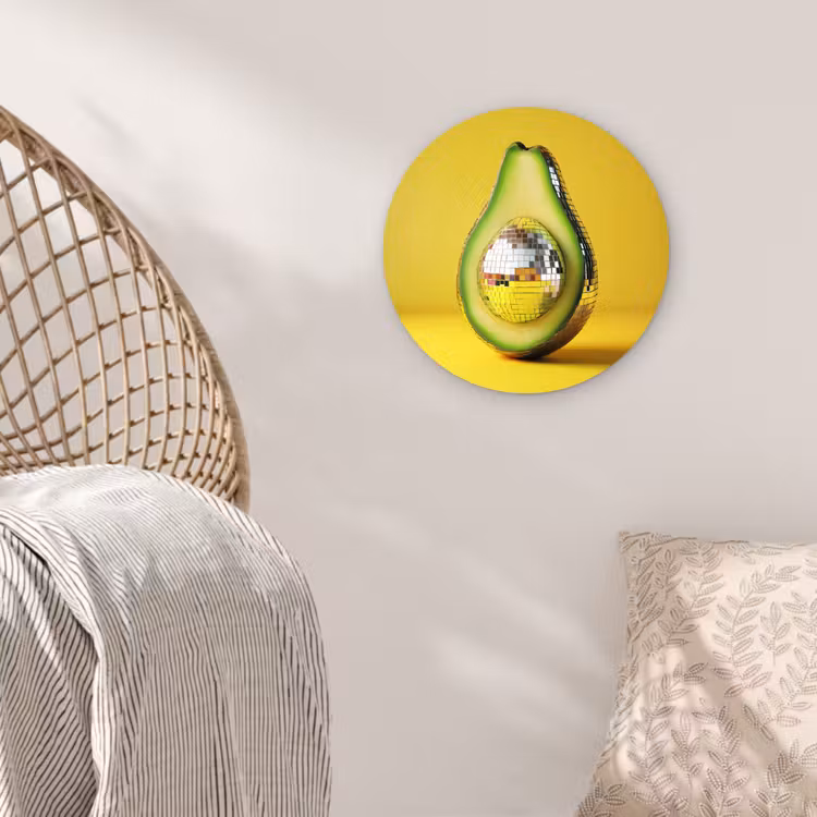 Muurcirkel - Avocado - Discobal - Geel - Glitter — 5
