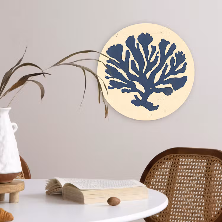 Muurcirkel - Blauw koraal - Vertakkingen - Beige — 4