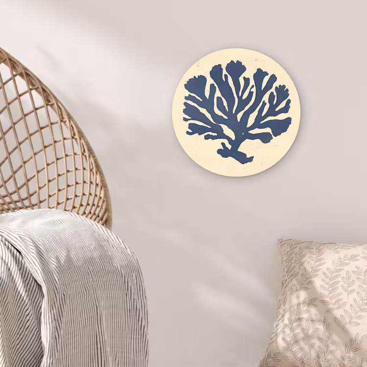 Muurcirkel - Blauw koraal - Vertakkingen - Beige — 5