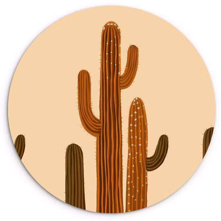 Muurcirkel - Cactus - Woestijn - Zand - Bruin — 1