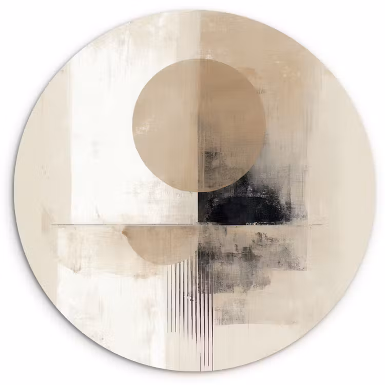 Muurcirkel - Cirkel - Compositie - Diepte - Beige — 1