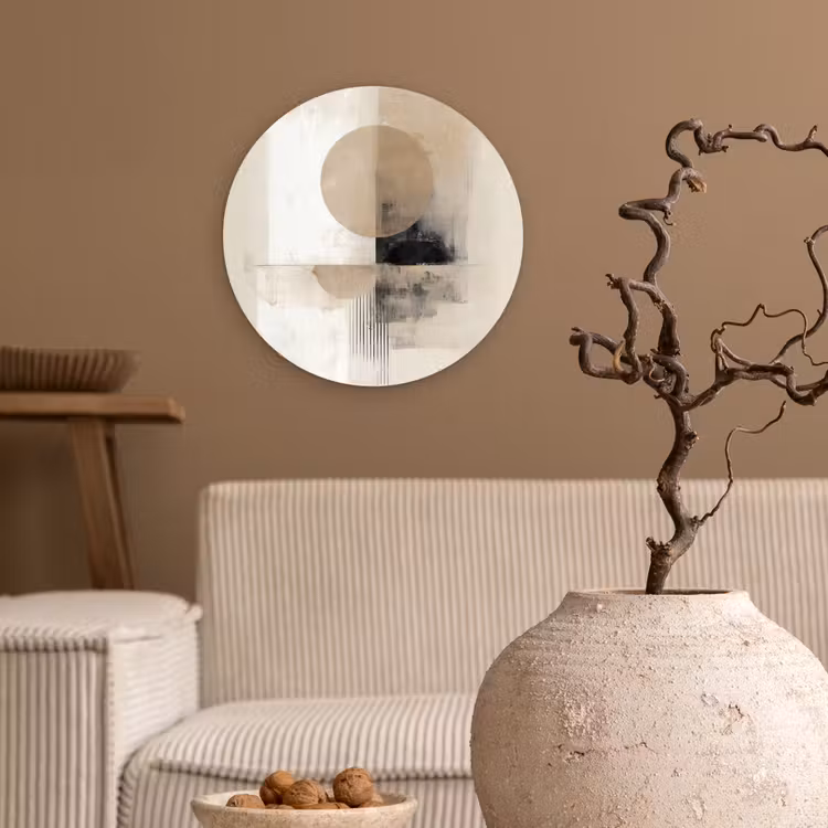 Muurcirkel - Cirkel - Compositie - Diepte - Beige — 2