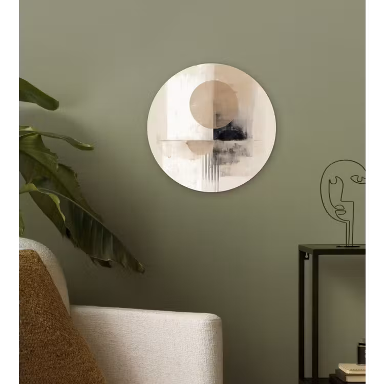 Muurcirkel - Cirkel - Compositie - Diepte - Beige — 3