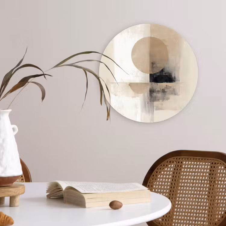 Muurcirkel - Cirkel - Compositie - Diepte - Beige — 4