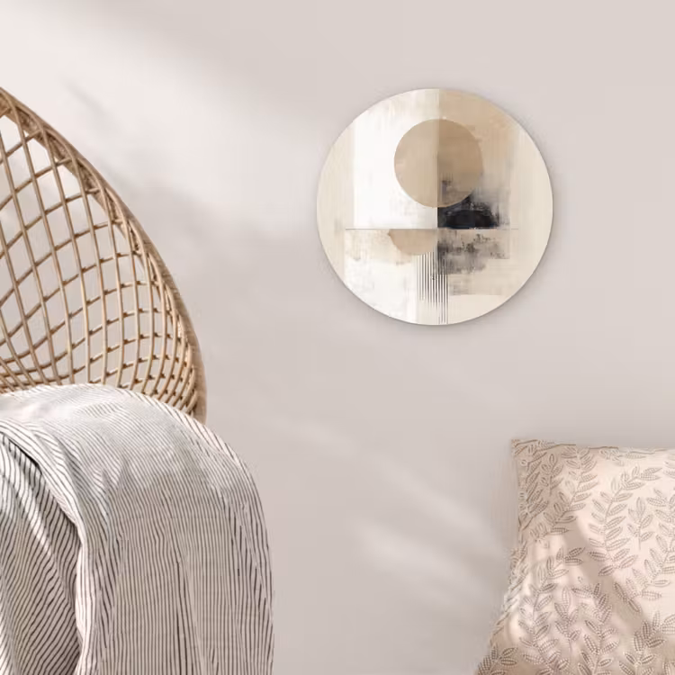 Muurcirkel - Cirkel - Compositie - Diepte - Beige — 5