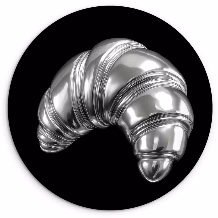 Muurcirkel - Croissant - Metaal - Zilver — 1