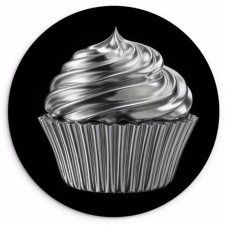 Muurcirkel - Cupcake - Luxueus - Zilver — 1