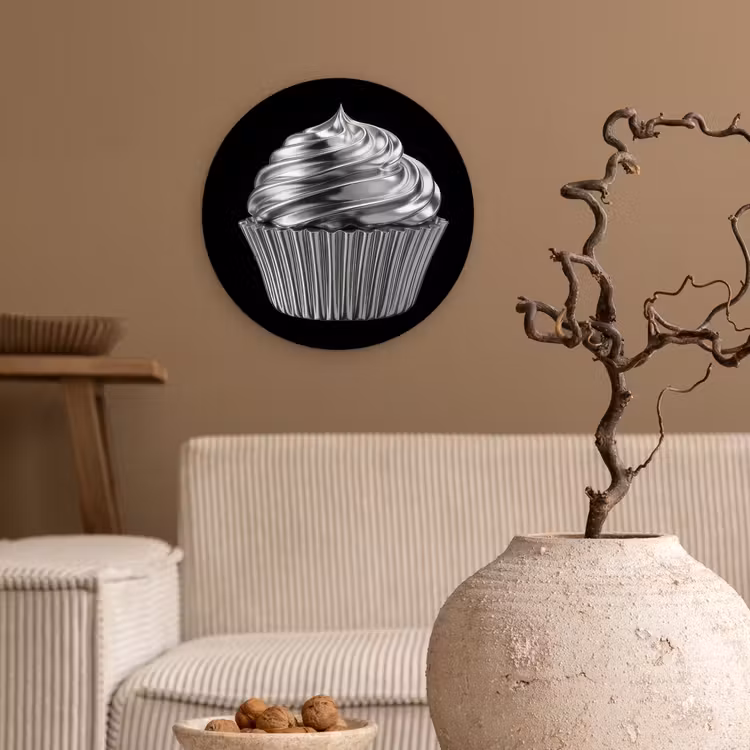 Muurcirkel - Cupcake - Luxueus - Zilver — 2
