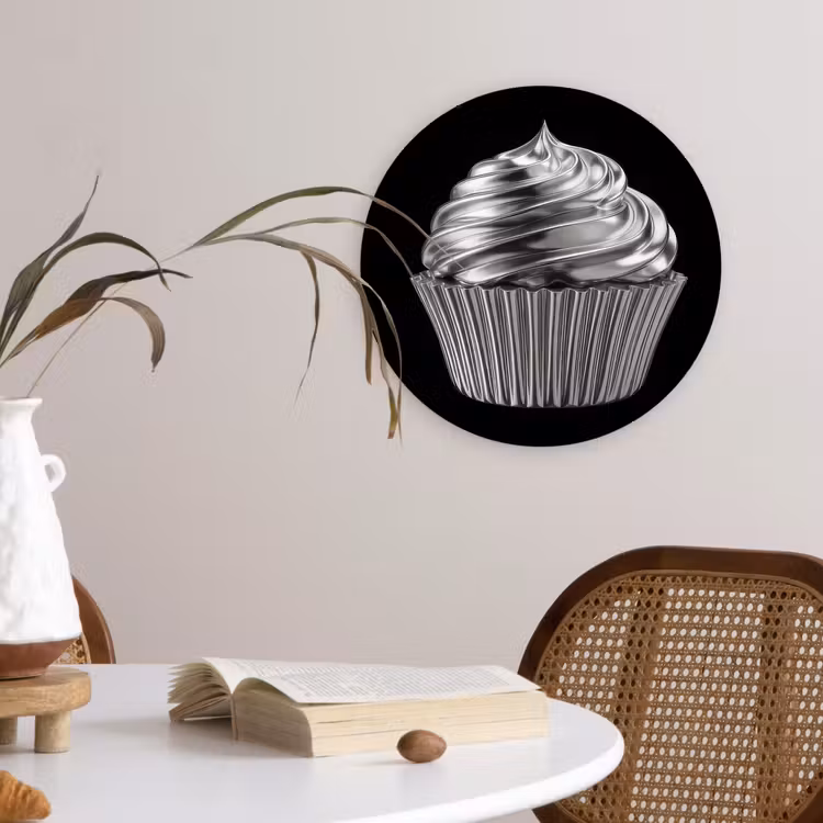 Muurcirkel - Cupcake - Luxueus - Zilver — 4