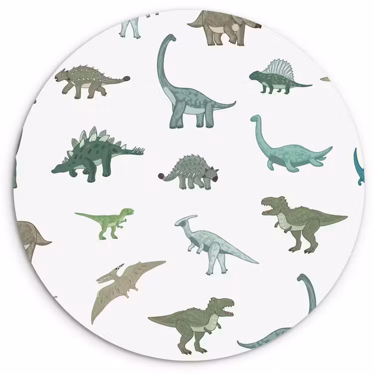 Muurcirkel - Dino - Groen - Jongens - Dinosaurus - Blauw — 1