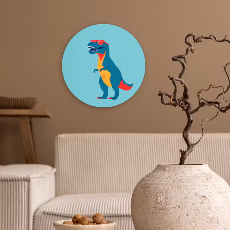 Muurcirkel - Dinosaurus - Blauw - Zonnebril — 2