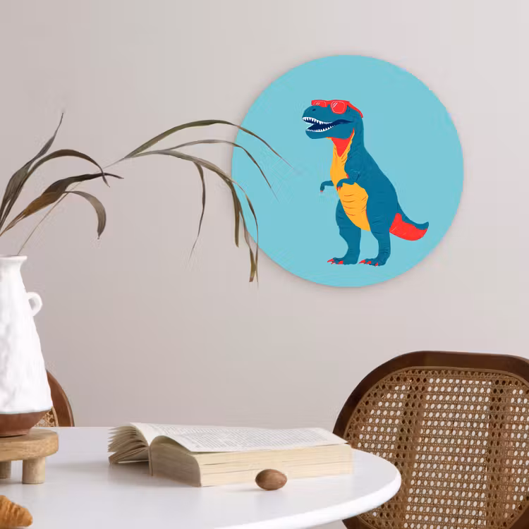 Muurcirkel - Dinosaurus - Blauw - Zonnebril — 4