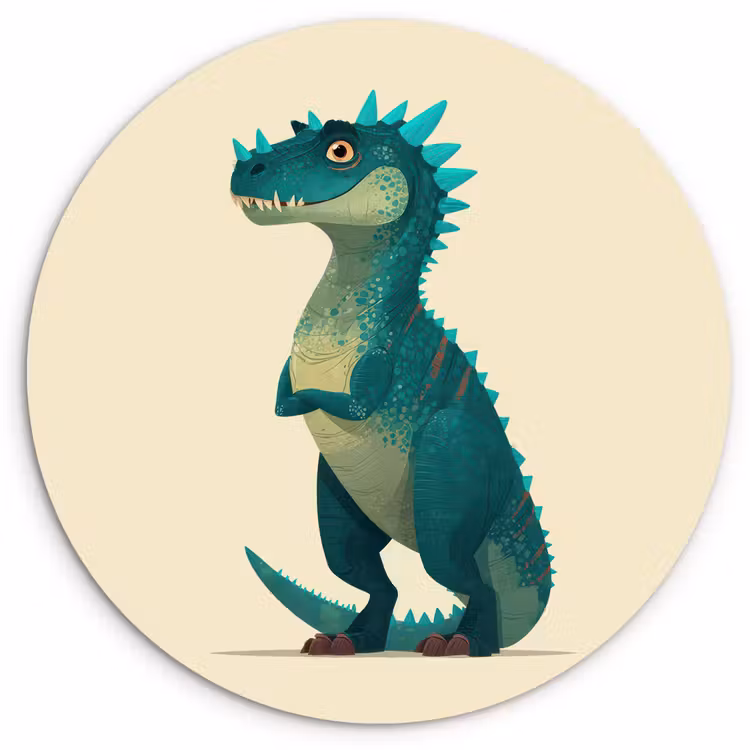 Muurcirkel - Dinosaurus - Turquoise - Stekels — 1