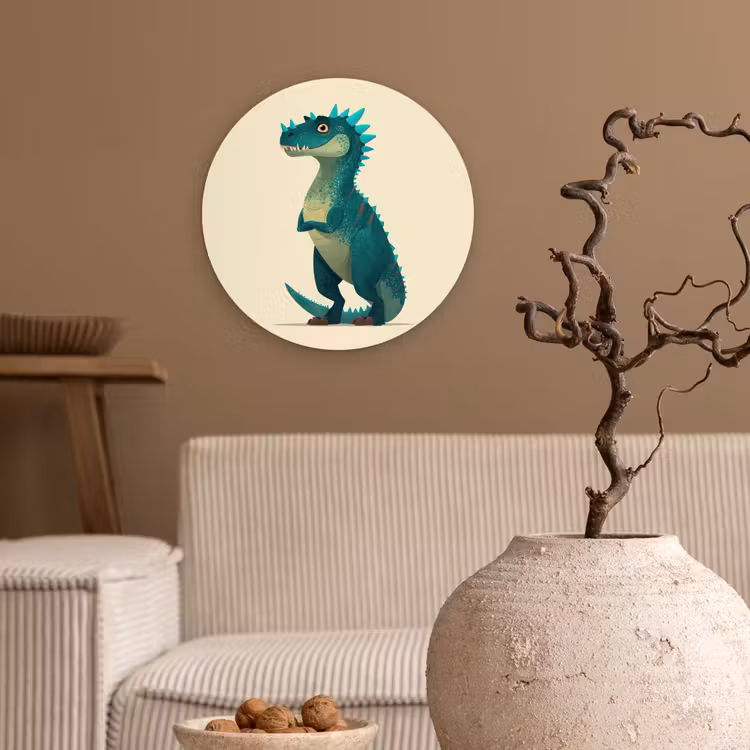 Muurcirkel - Dinosaurus - Turquoise - Stekels — 2