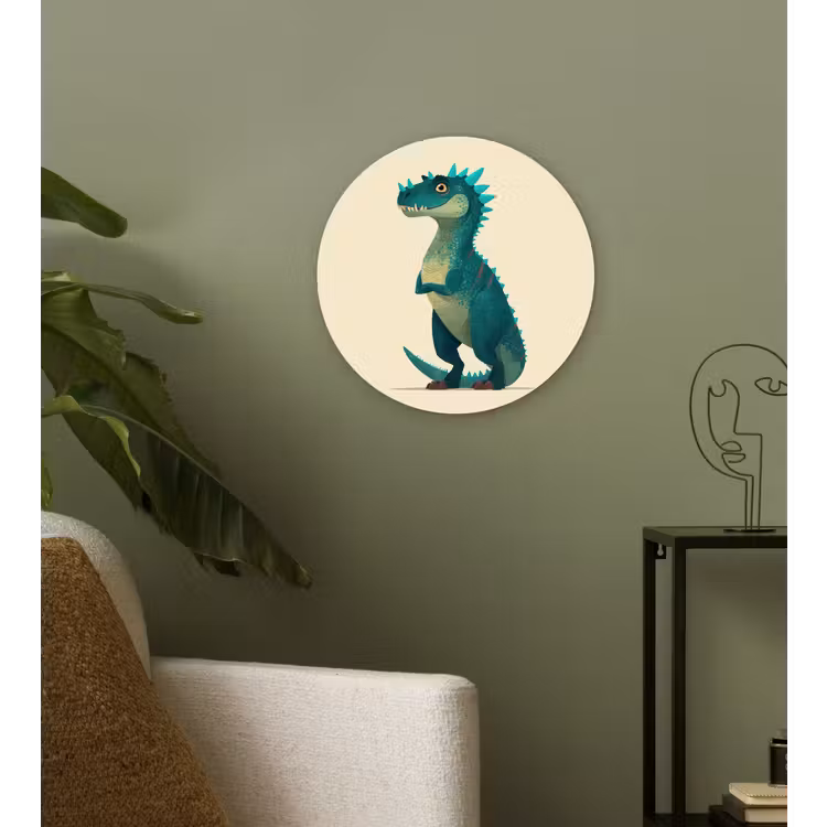 Muurcirkel - Dinosaurus - Turquoise - Stekels — 3