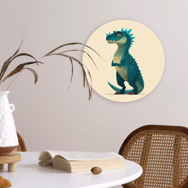 Muurcirkel - Dinosaurus - Turquoise - Stekels — 4