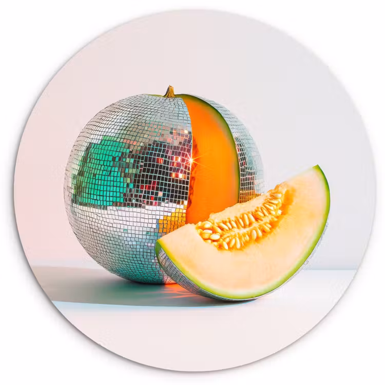 Muurcirkel - Disco - Discobal - Meloen - Pastel — 1