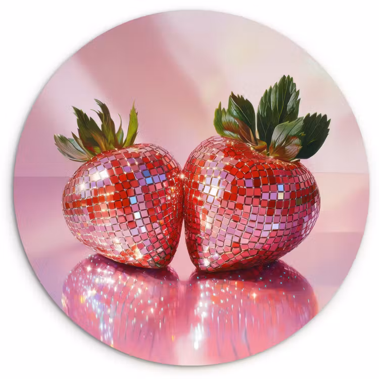 Muurcirkel - Disco - Fruit - Glitter - Strawberry — 1