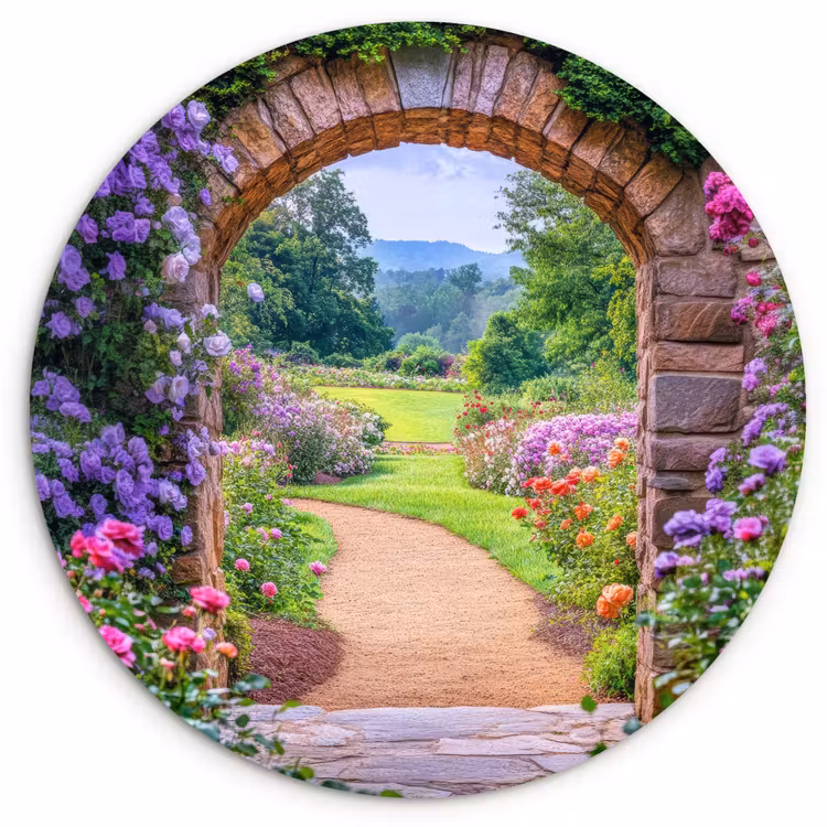 Muurcirkel - Doorkijk - Poort - Bloemen - Tuin — 1