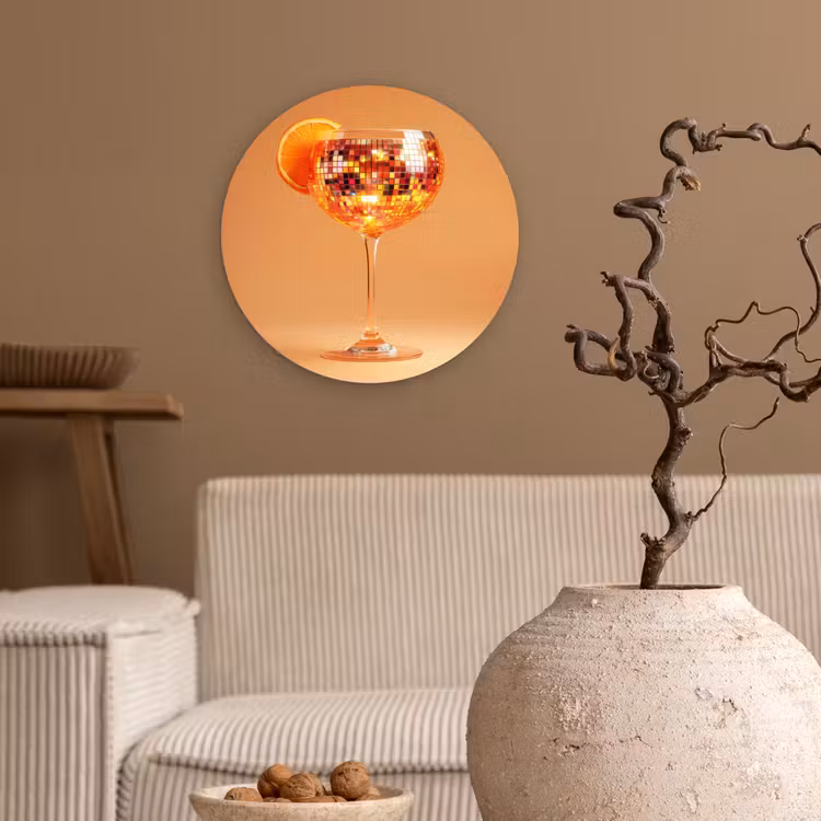 Muurcirkel - Drank - Oranje - Glitter - Disco — 2