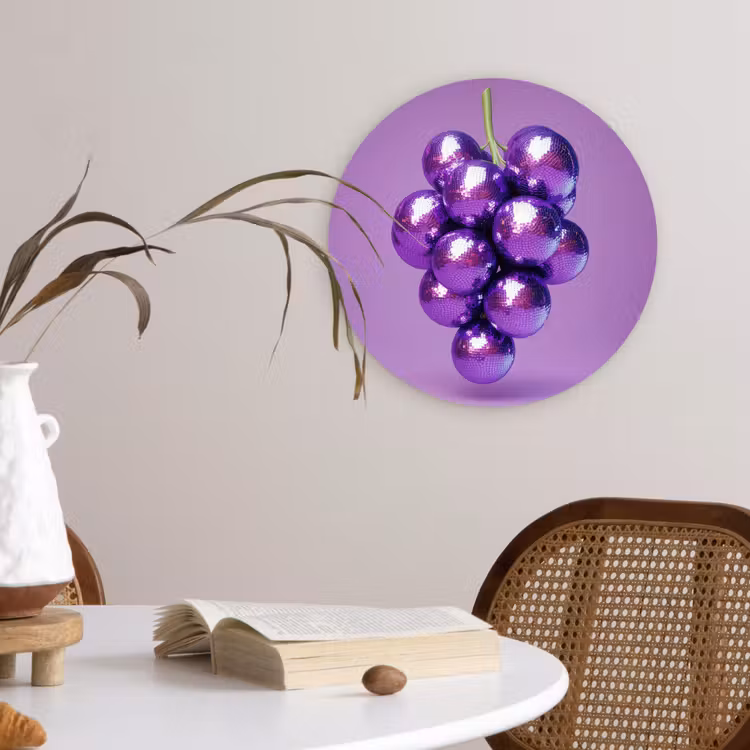 Muurcirkel - Druif - Disco - Glitter - Paars — 4
