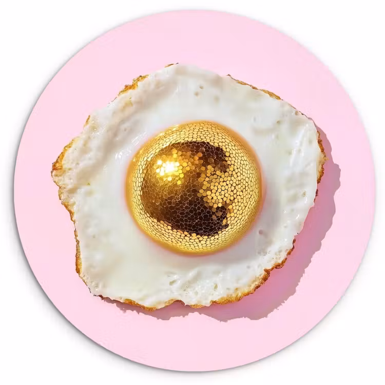 Muurcirkel - Ei - Disco - Ontbijt - Glitter — 1