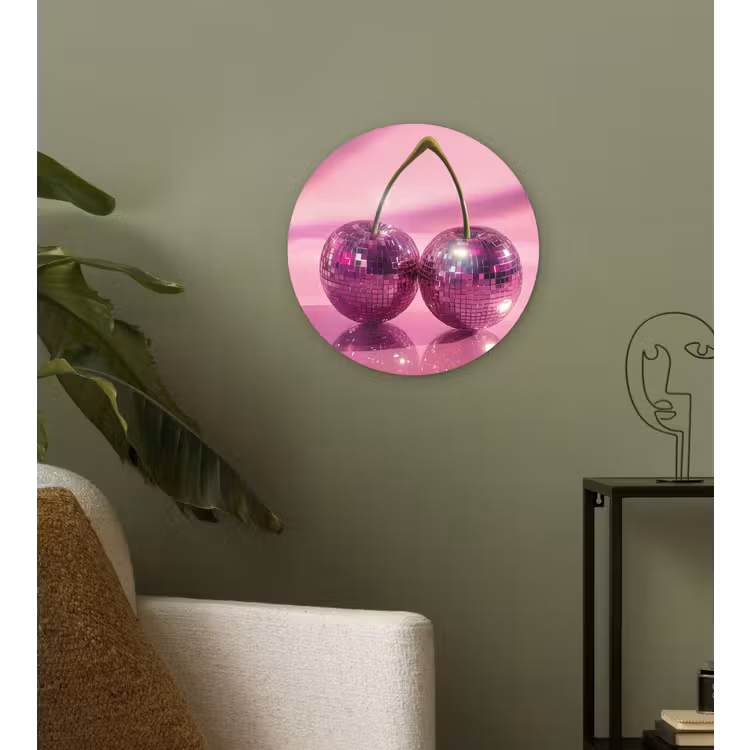 Muurcirkel - Glitter - Discobol - Roze - Kersen — 3