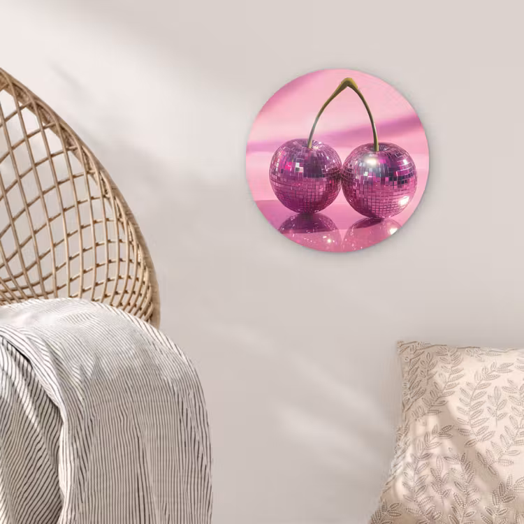 Muurcirkel - Glitter - Discobol - Roze - Kersen — 5