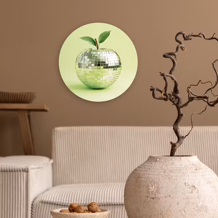 Muurcirkel - Groen - Disco - Decoratie - Appel — 2