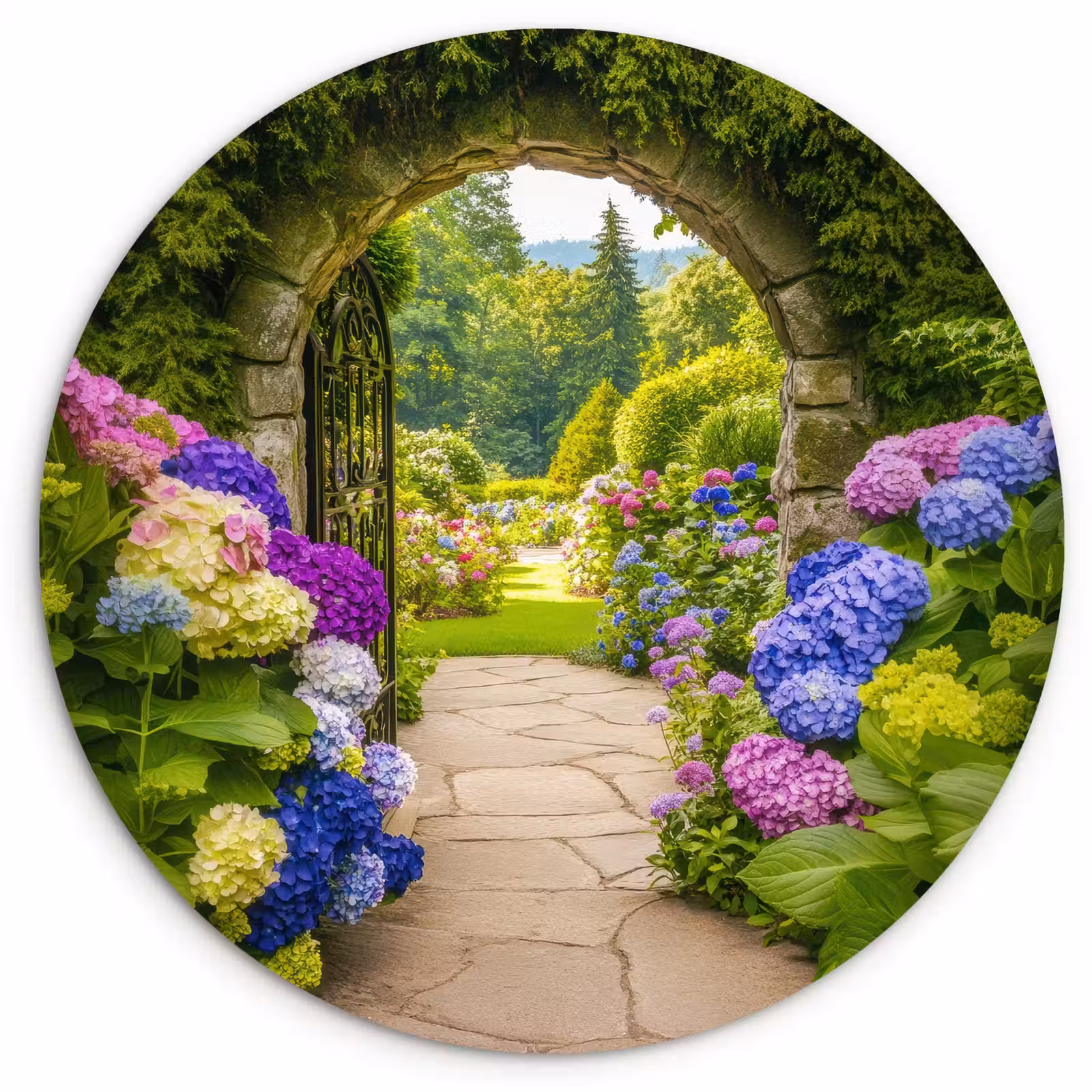 Muurcirkel - Doorkijk - Poort - Hortensia - Bloementuin — 1
