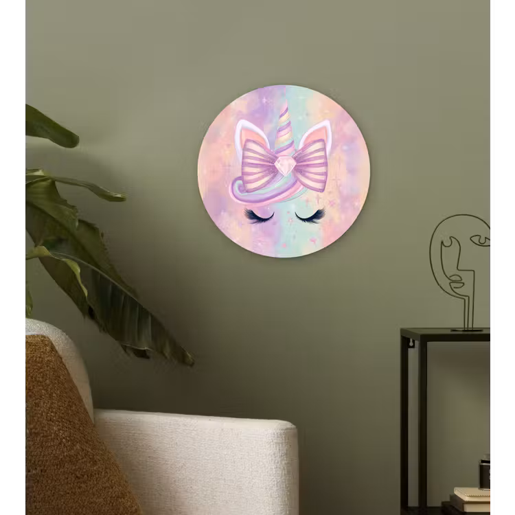 Muurcirkel - Eenhoorn - Glitters - Regenboog - Pastel — 3