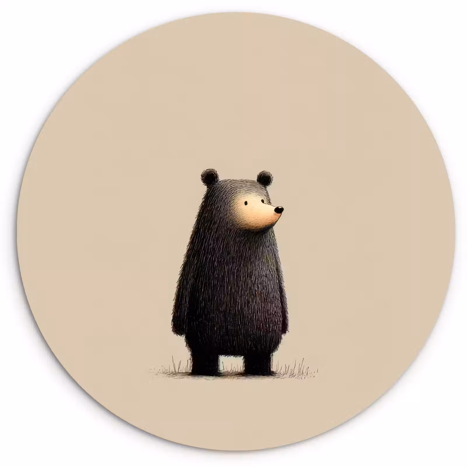 Muurcirkel - Beer - Donkerbruin - Minimalistisch — 1