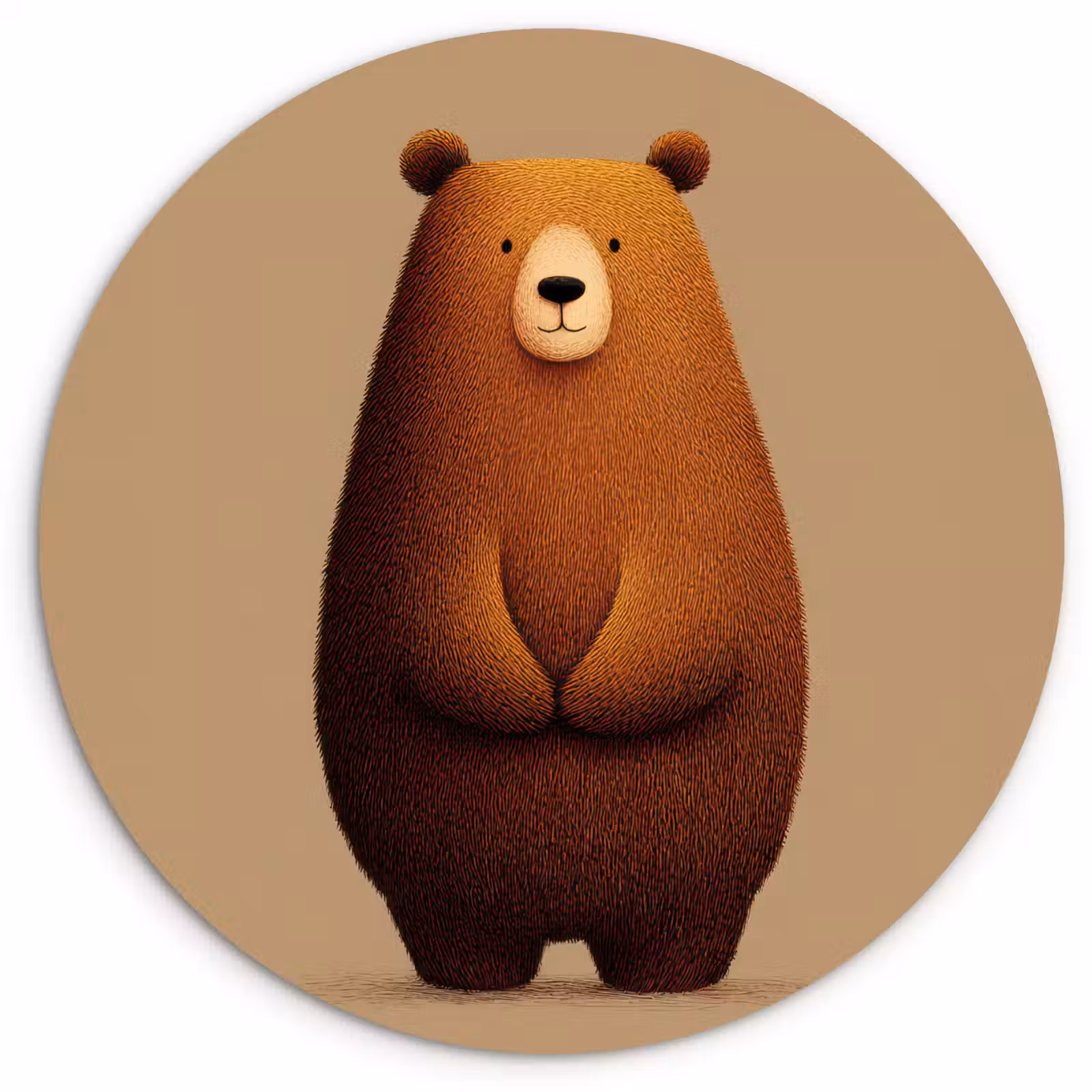 Muurcirkel - Beer - Minimalistisch - Bruin — 1