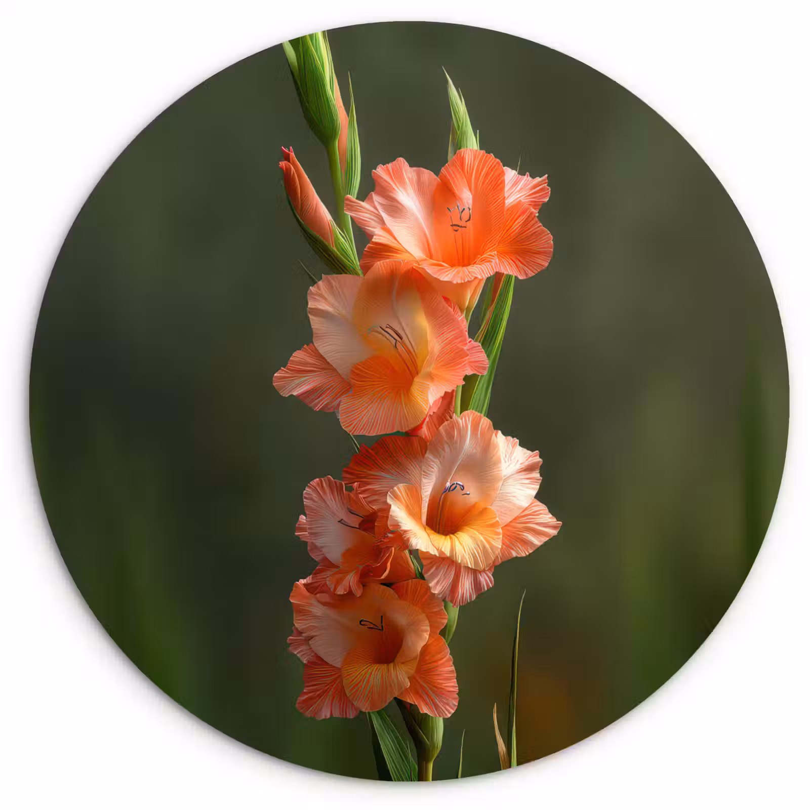 Muurcirkel - Bloem - Gladiolen - Zalmroze — 1
