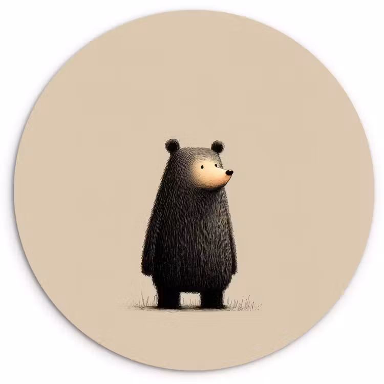 Muurcirkel - Beer - Donkerbruin - Minimalistisch — 1