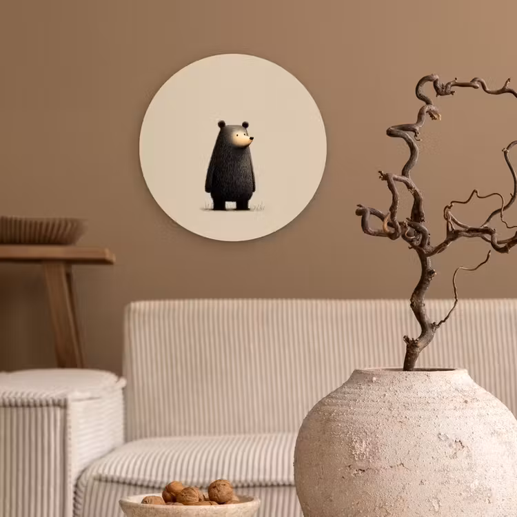 Muurcirkel - Beer - Donkerbruin - Minimalistisch — 2