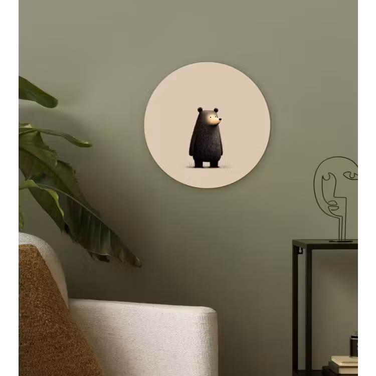 Muurcirkel - Beer - Donkerbruin - Minimalistisch — 3