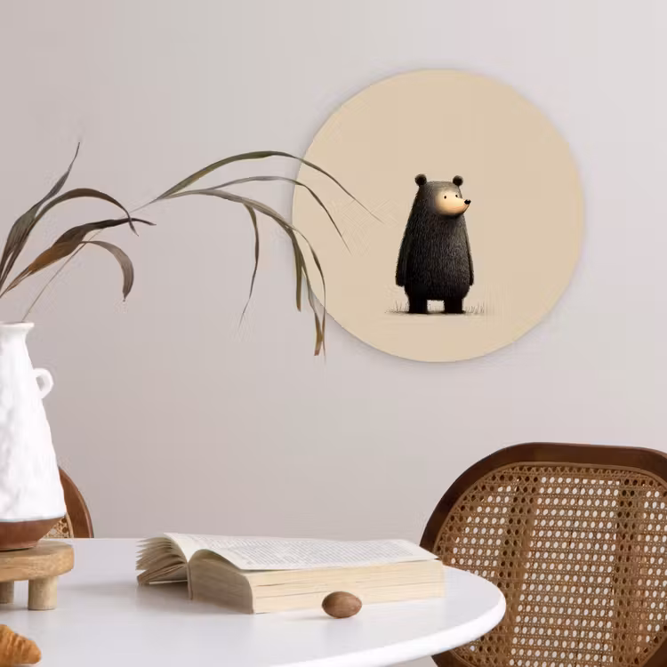 Muurcirkel - Beer - Donkerbruin - Minimalistisch — 4