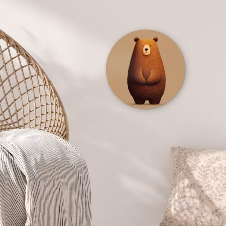 Muurcirkel - Beer - Minimalistisch - Bruin — 5