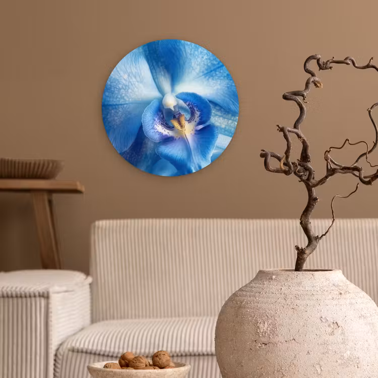 Muurcirkel - Blauw - Orchidee - Elegeant — 2
