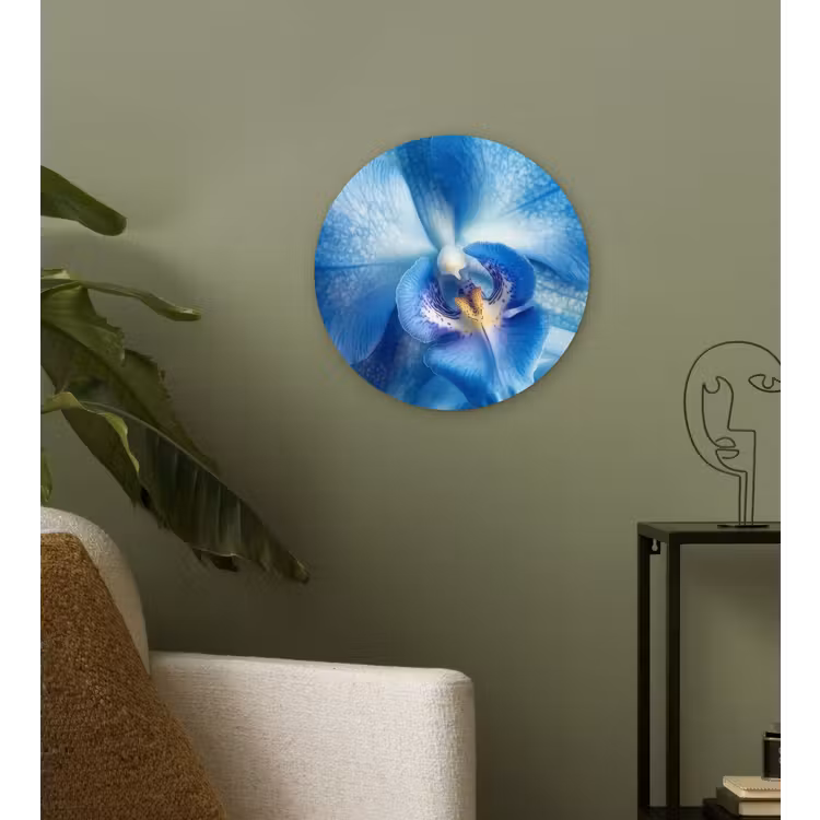 Muurcirkel - Blauw - Orchidee - Elegeant — 3