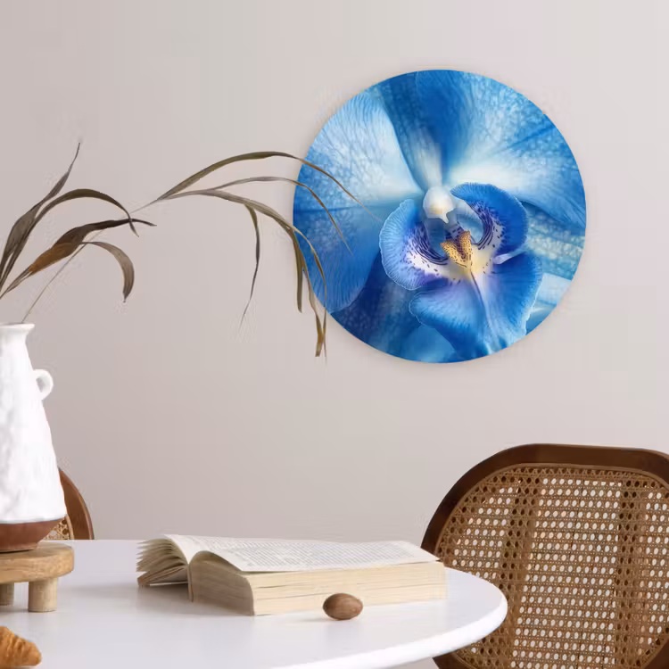 Muurcirkel - Blauw - Orchidee - Elegeant — 4