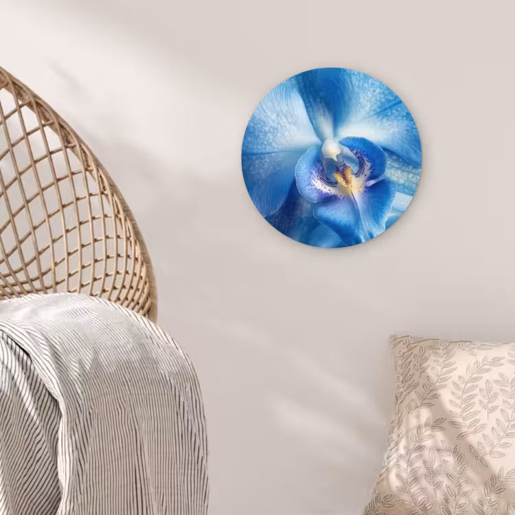Muurcirkel - Blauw - Orchidee - Elegeant — 5