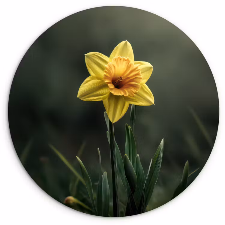 Muurcirkel - Bloem - Narcis - Gras - Geel — 1