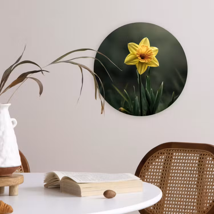 Muurcirkel - Bloem - Narcis - Gras - Geel — 4