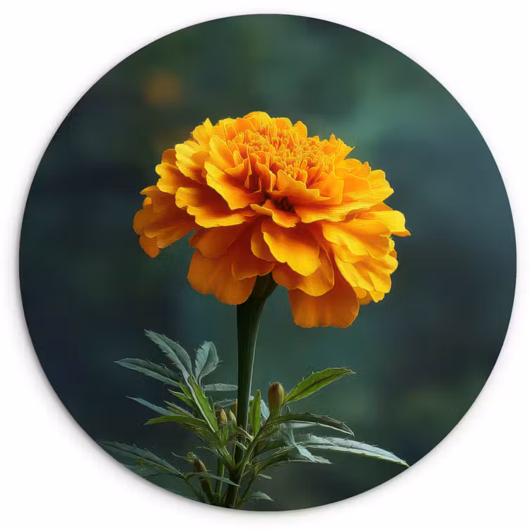 Muurcirkel - Bloemblaadjes - Afrikaan - Oranje - Wazig — 1