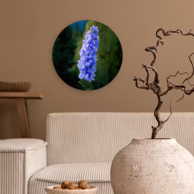 Muurcirkel - Bloemen - Blauw - Dennenboom — 2