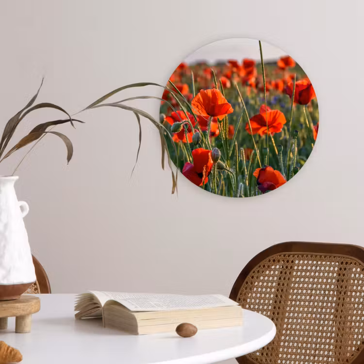 Muurcirkel - Bloemen - Klaprozen - Natuur - Rood — 4