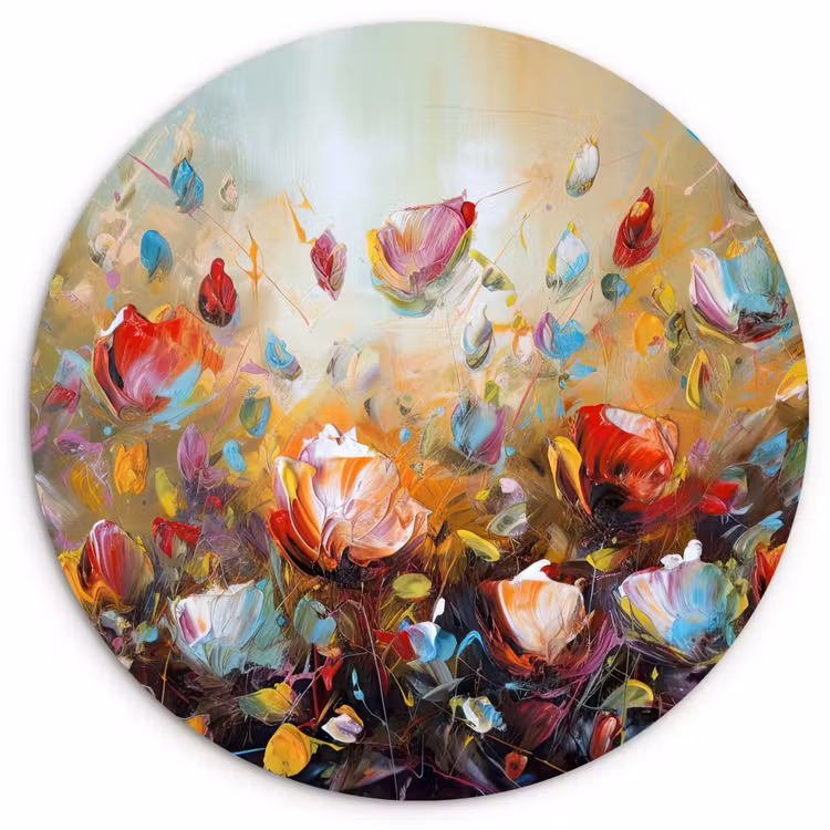 Muurcirkel - Bloemen - Kunst - Natuur - Olieverf — 1